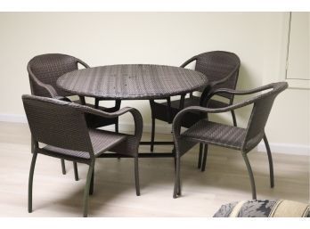 Patio Table And 4 Stackable Chairs