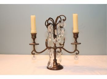 2 Candle Candelabra Candle Stick With Crystals