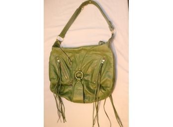 Green Leather Sherry Wolf Hand Bag Purse
