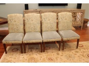 4 Upholstered Table Chairs Wood Legs