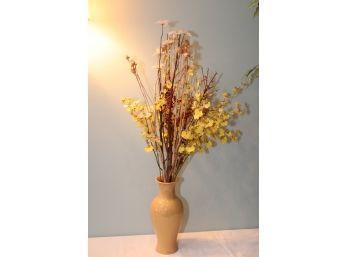 Faux Flower Bouquet In Ceramic Vase