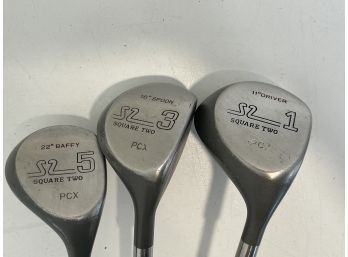 Set Of Square Two Woods Steel Shafts 1, 3, 5 RH