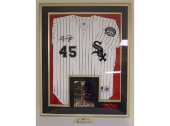 Framed Signed Michael Jordan White Sox Baseball Jersey 45 & Chicago Bulls Autographed Picture W COA (S-17)