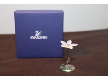 Swarovski Crystal Figurine Flower W/ Box