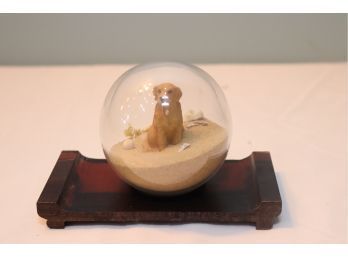 Dog In Sand Globe