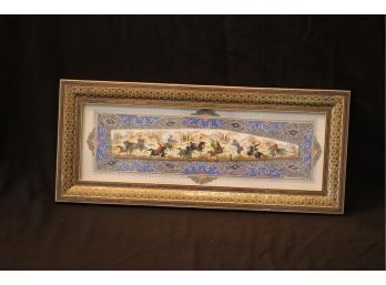 Persian Painted Panel Polo Players Framed (PP-3)