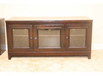 Wood With Glass Doors TV Media Center Cabinet