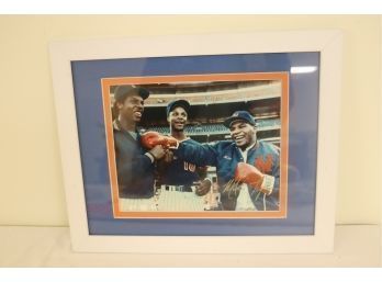 Signed Mike Tyson 1986 Mets - Dwight Gooden & Darryl Strawberry Autographed. (S-52)