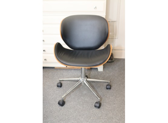 Adjustable Modern Mid-Century Office Chair With Curved Seat/Back, Swivel Executive Chair, Rolling Computer Ch