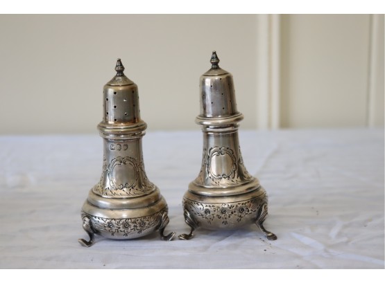 Antique Sterling Silver Salt And Pepper Shakers
