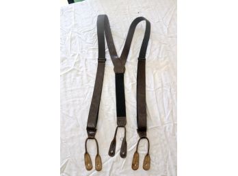 Dress Suspenders Leather Paisley