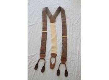 Dress Suspenders Leather Trim