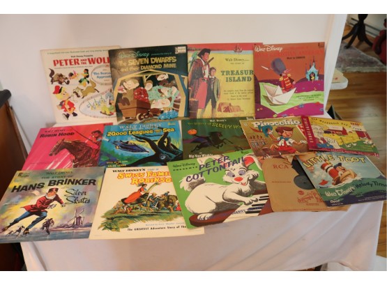 Vintage Lot Of 14 Walt Disney Disneyland Vinyl Record Albums (R-2)