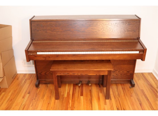 Nelson Varon Spinet Piano With Bench And Music