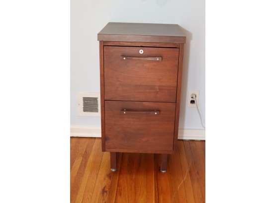 Vintage Wooden File Cabinet 2 Drawer