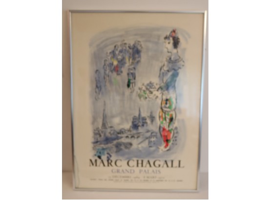 Framed MARC CHAGALL. GRAND PALAIS 1969 Original Art Exhibition Poster