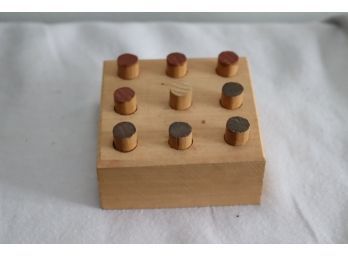 Vintage Wooden Tic Tac Toe Game