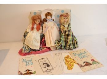 Vintage Set Of 3 Storybook Dolls