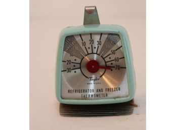 Vintage Turquoise Refrigerator And Freezer Thermometer By Taylor
