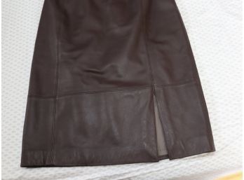 Identity By Lord And Taylor Brown Leather Skirt