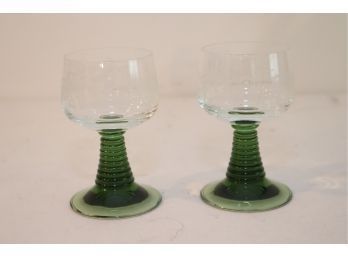 Vintage Pair Of Cool Green/ Clear  Glasses