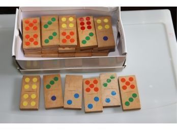 26 Vintage Wooden Dominoes