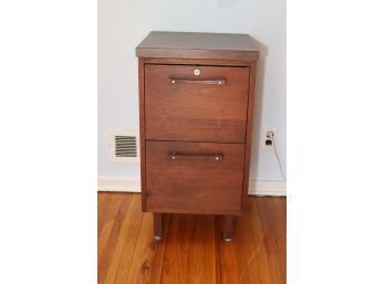 Vintage Wooden File Cabinet 2 Drawer