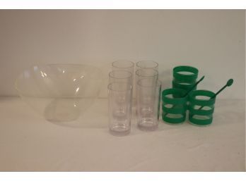 Summer Fun!  Plastic Chip Bowl And Cups (AW-10)