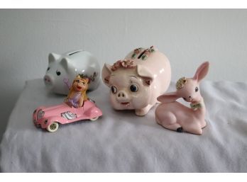 Corgi Miss Piggy, And Some Vintage Piggybanks