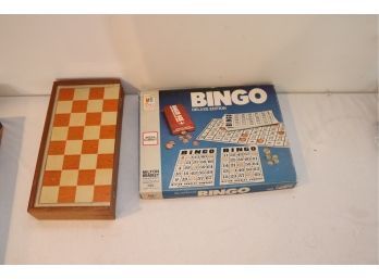 Vintage Bingo And Magnetic Checkers Chess