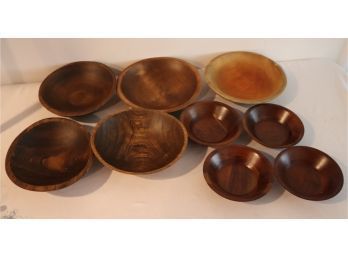 Vintage Lot Of Assorted Wood Bowls