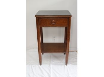 Vintage Carrom Industries  1 Drawer Wooden Side Table