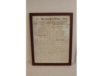 New York Times Saturday October 24, 1936 Framed Newspaper