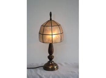 Vintage Brass With Slag Glass Table Lamp