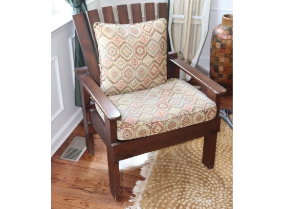 Wooden Arm Chair With Cushions
