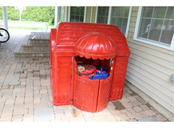 Outdoor Playhouse Painted Firehouse Red