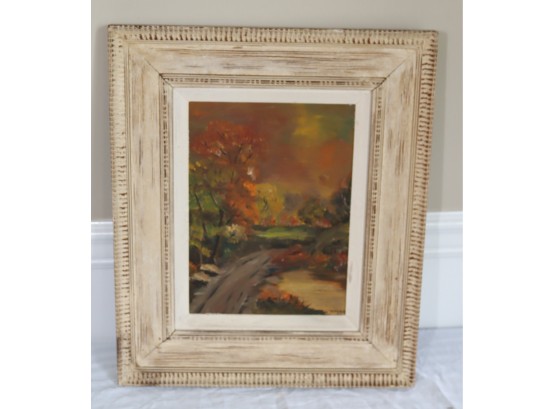 Vintage Landscape Painting On Canvas Signed