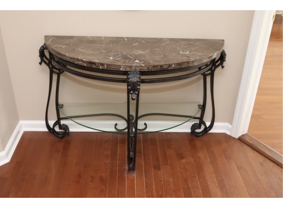 Half Round Marble Top Table