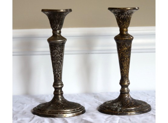 Vintage Pair Of Candlesticks Candle Holders