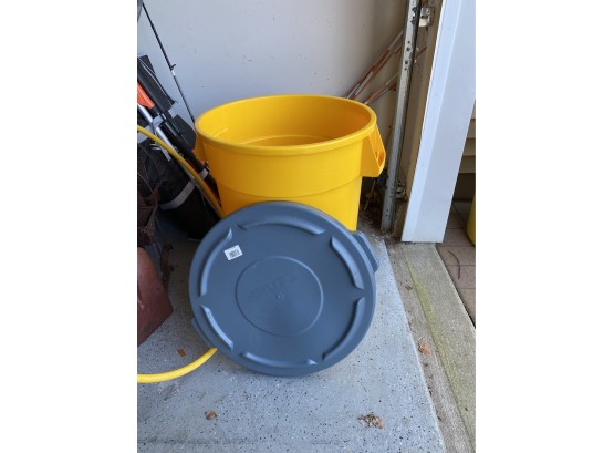 Yellow Garbage Pail And Lid