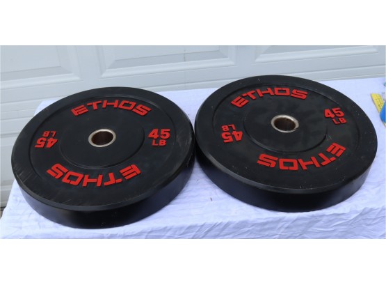 ETHOS 45 Lb. Weight Plates~ Barbells~ Bench Bar Sets 45 LB Pairs