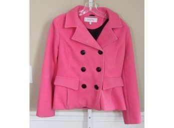 Sebby Pink Overcoat Size M. (MS-8)