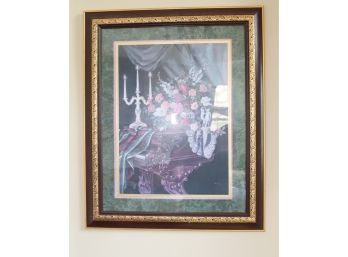 Home Interior Print Matted In Large Wood Frame By Fran Di Giacomo Circa. 1980s