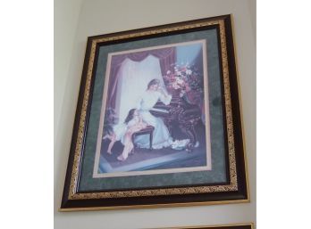 Home Interior Print Matted In Large Wood Frame By Fran Di Giacomo Circa. 1980s