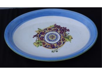 Stovit Large Oval Hand Painted Serving Platter Crafted In Italy