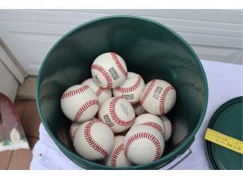17 Leather Baseballs From Dick's In A Bucket