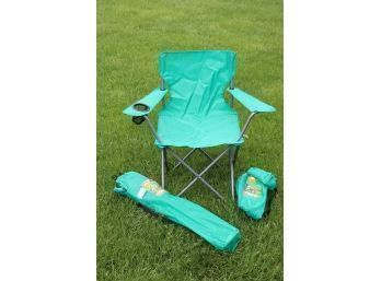 Pair Of Green Ozark Trail Folding Chairs