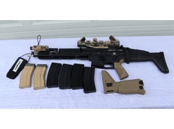 UPGRADED FN Herstal Licensed Full Metal SCAR-L 6mm Airsoft AEG Rifle W/ Extras