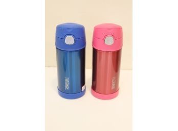Pair Of Thermos Lunch Box Size Water Bottles