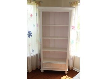 White Wood Book Case With 2 Drawers 4 Shelves